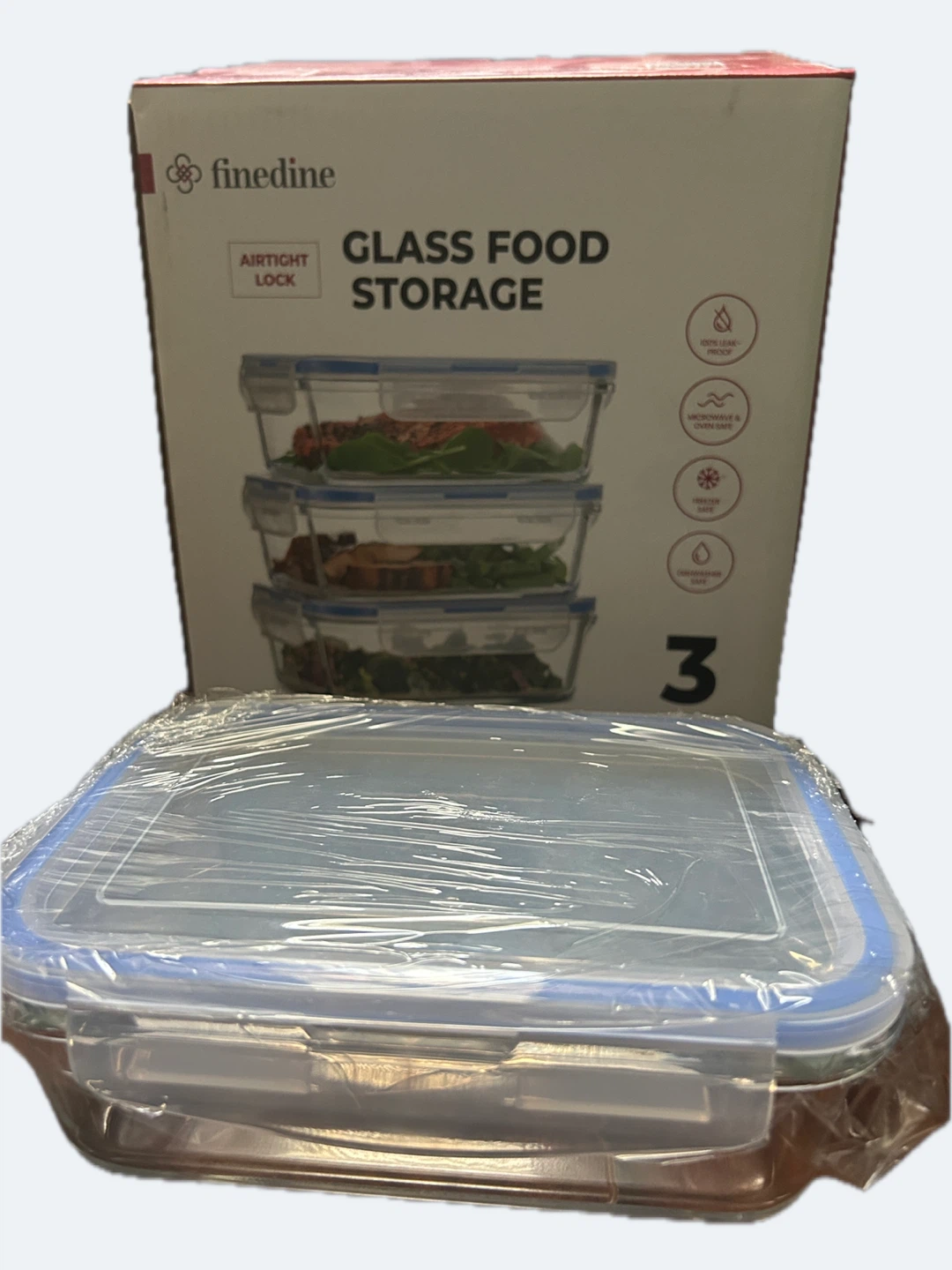 Finedine Glass Food Storage Containers - Set of 3