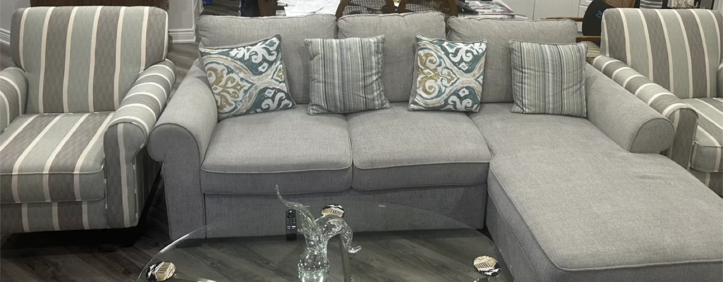 Modern Sofa bed with Accent Chairs all from THE BRICK image indicator(3)