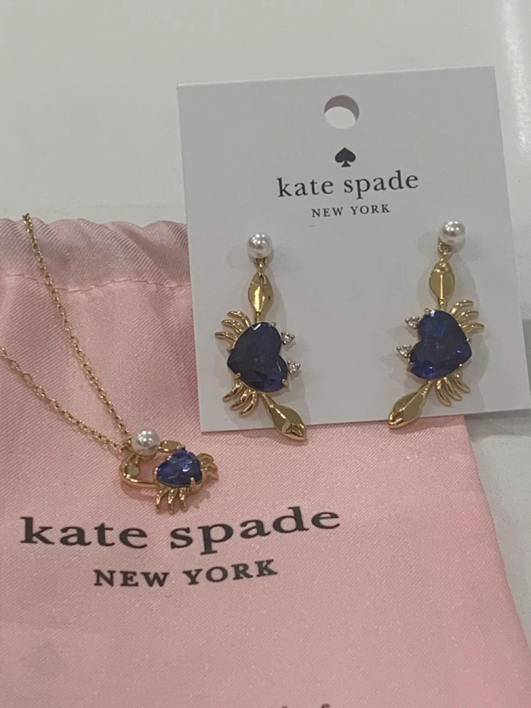 Kate Spade Crab Pendant Necklace & Earrings Set image indicator(2)