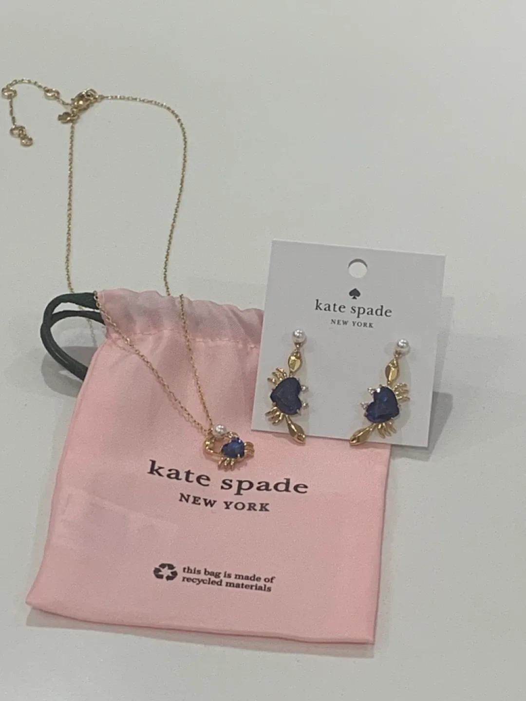 Kate Spade Crab Pendant Necklace & Earrings Set image indicator(10)