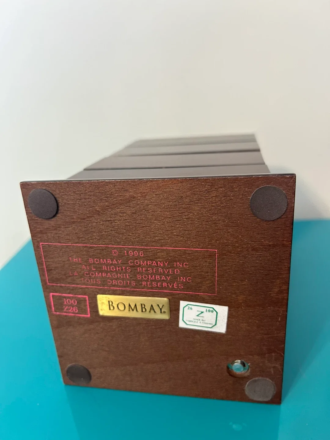 Vintage 1996 Bombay Company Wooden Tiered Swivel Jewelry Box image indicator(3)