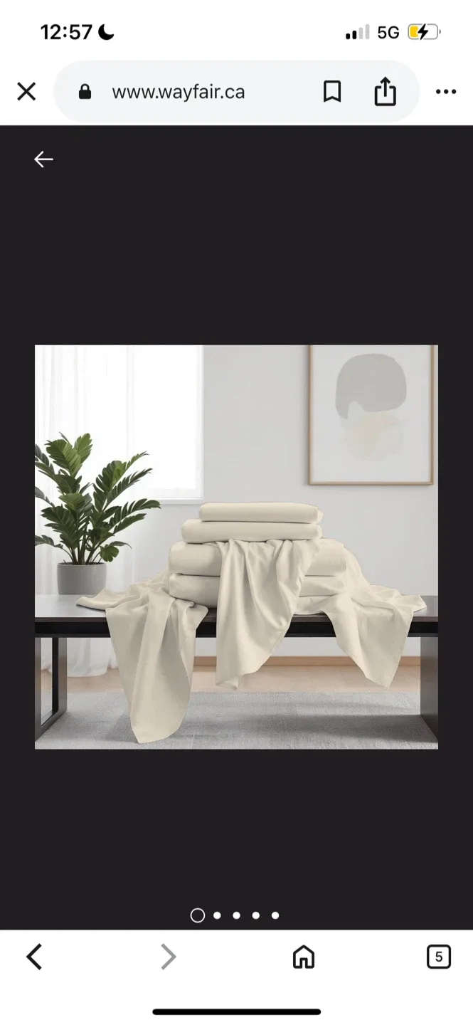 New King Size Wayfair Sheet Set - Neutral Tone thumbnail