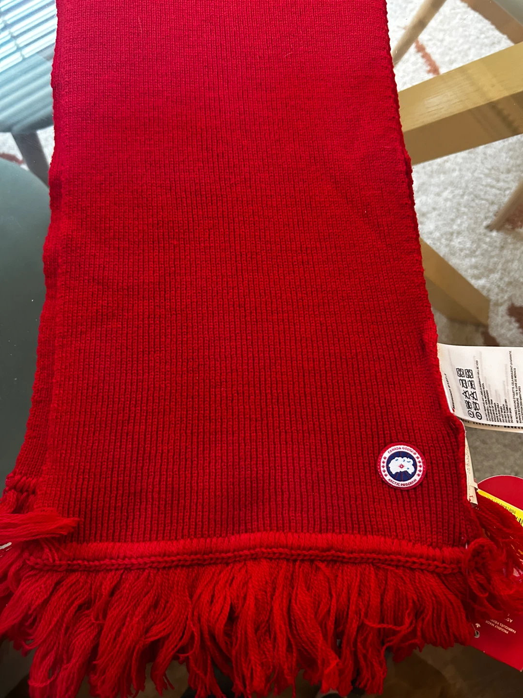 Canada Goose Mens Merino Wool Scarf - Red
