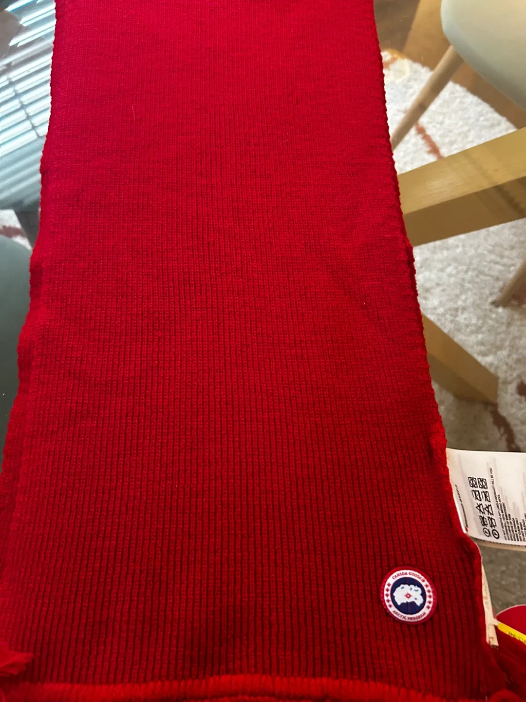 Canada Goose Mens Merino Wool Scarf - Red image indicator(2)