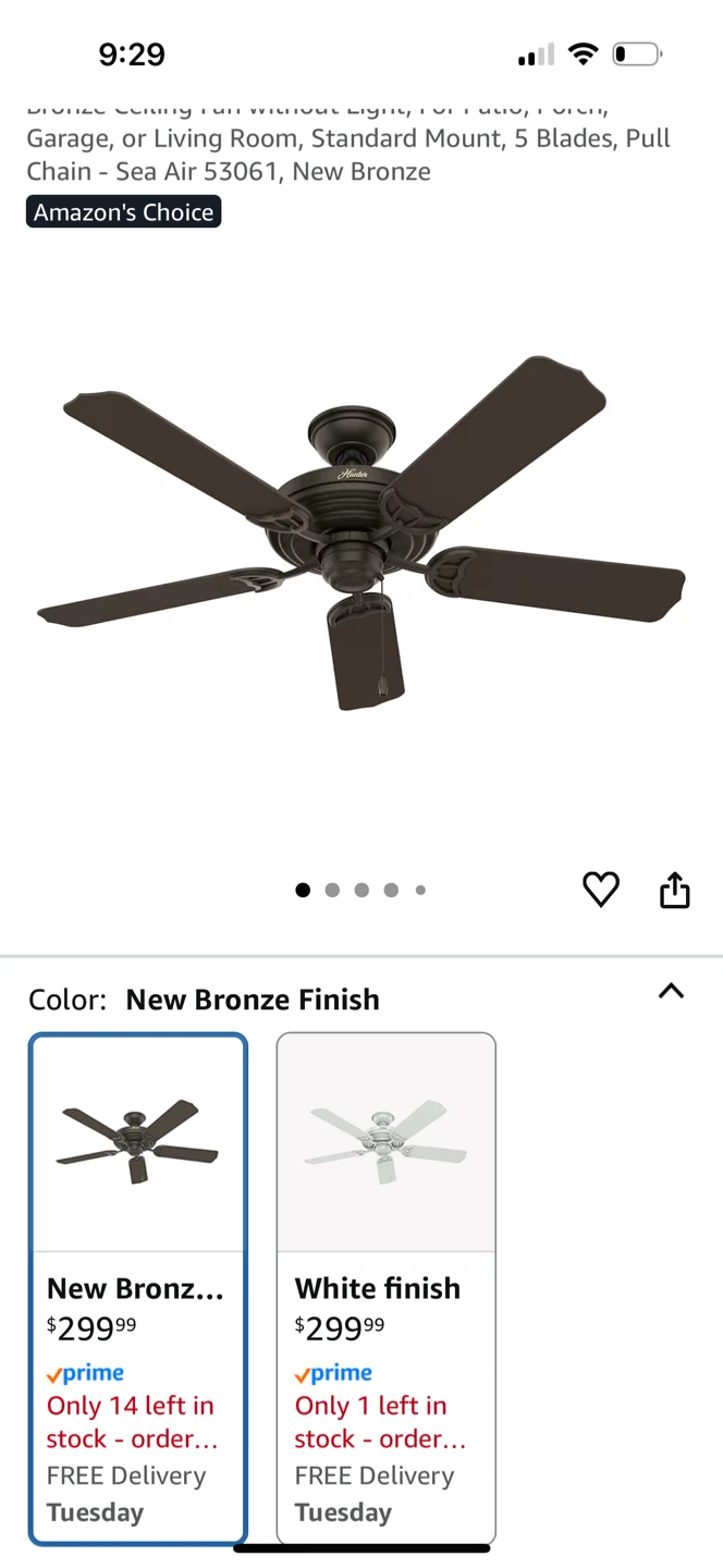 Hunter Caicos 52-Inch New Bronze Ceiling Fan - photo 4