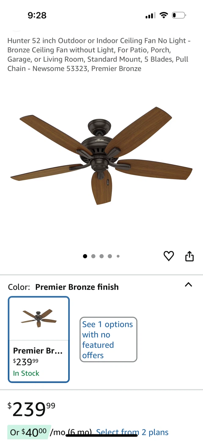 Hunter Caicos 52-Inch New Bronze Ceiling Fan - photo 5