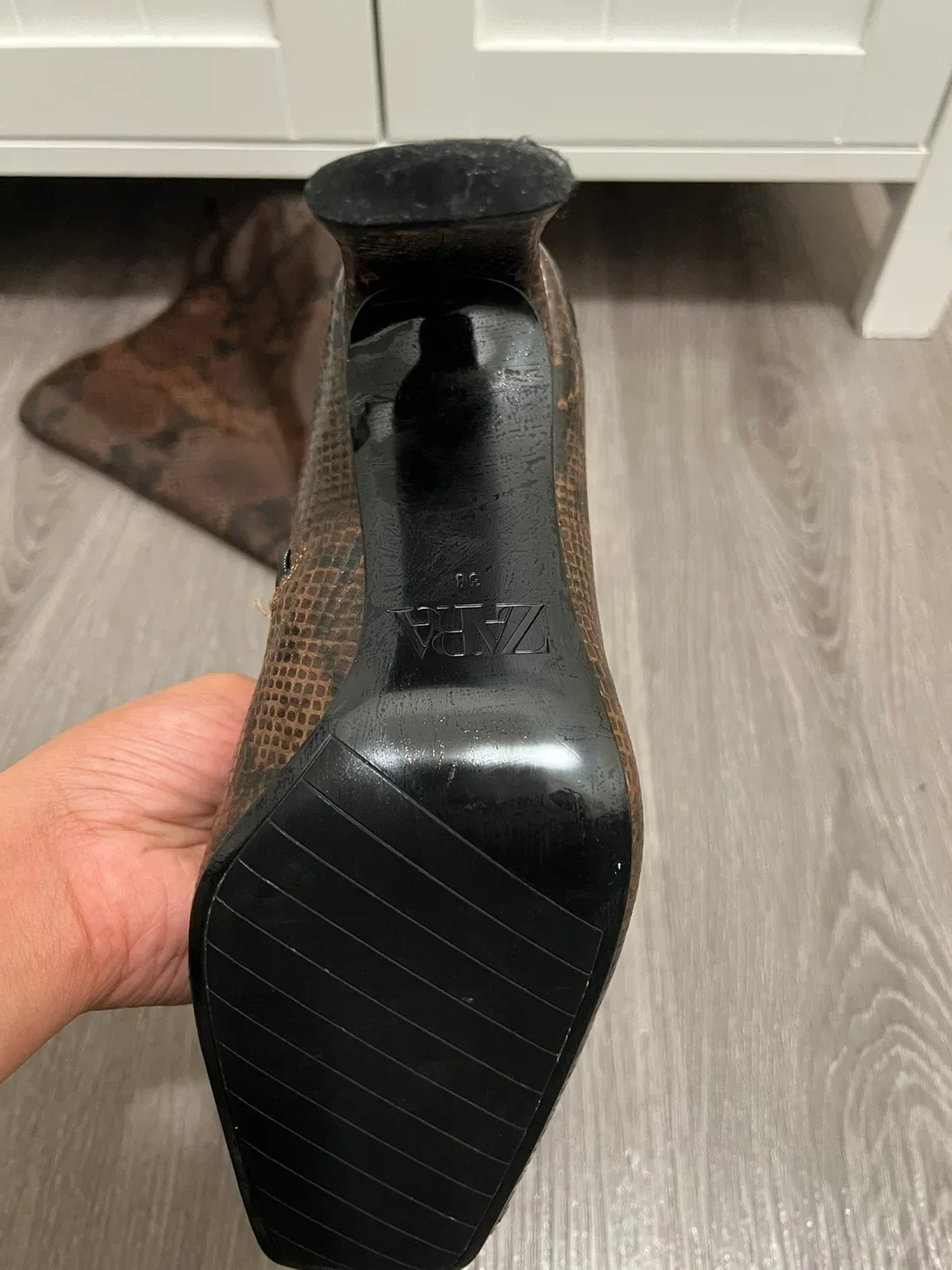 Brown Snake Print Knee High Boots image indicator(6)