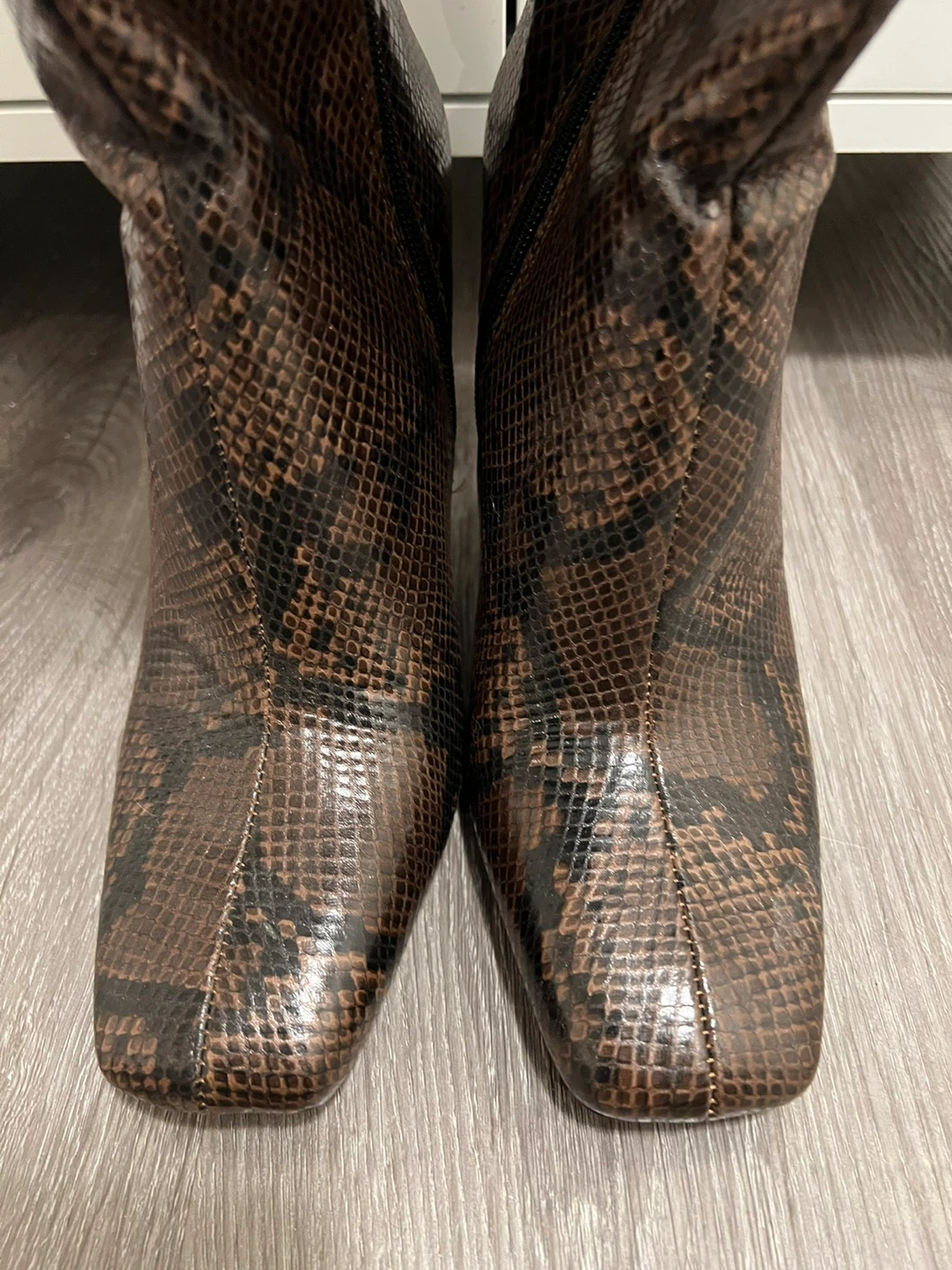 Brown Snake Print Knee High Boots - photo 4