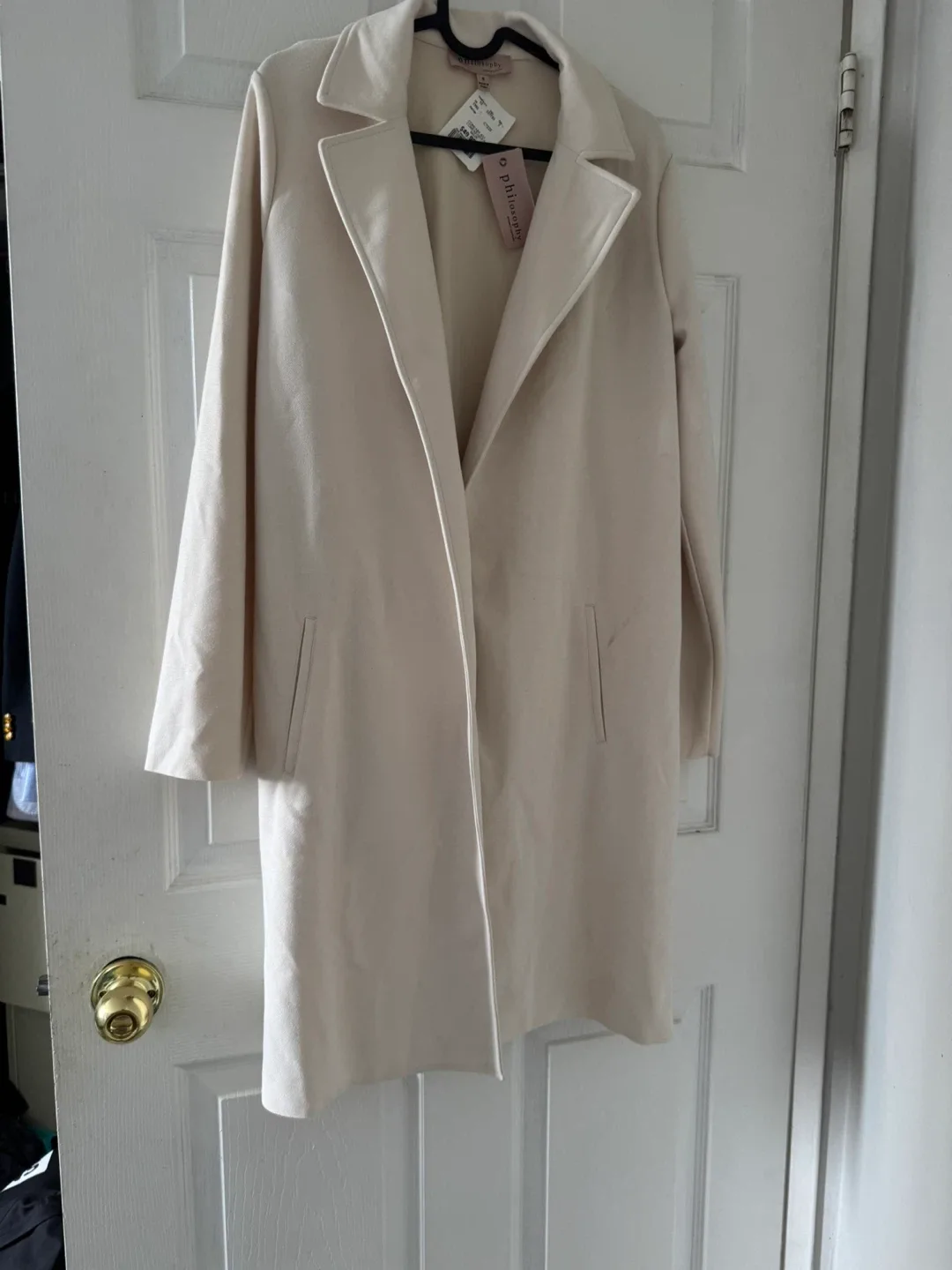 Philosophy Cream Coat, Size S - New with Tags! thumbnail