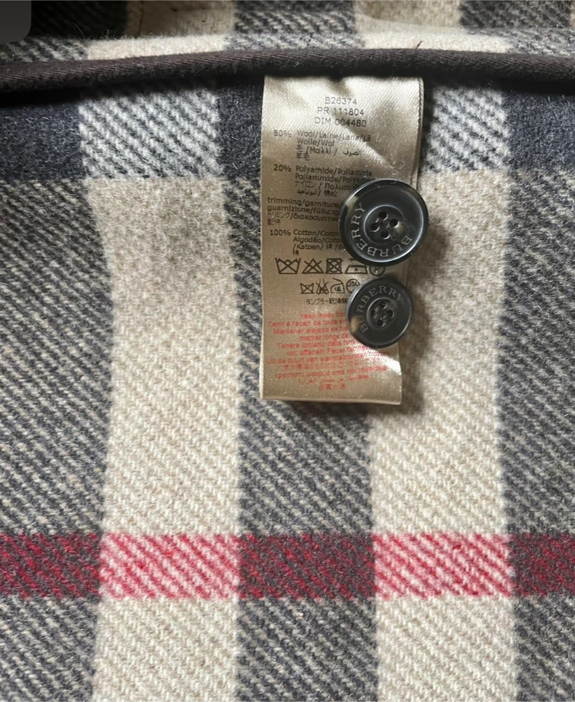 Authentic brand new Burberry Kids Pea Coat size 4Y - Wool Blend - photo 3