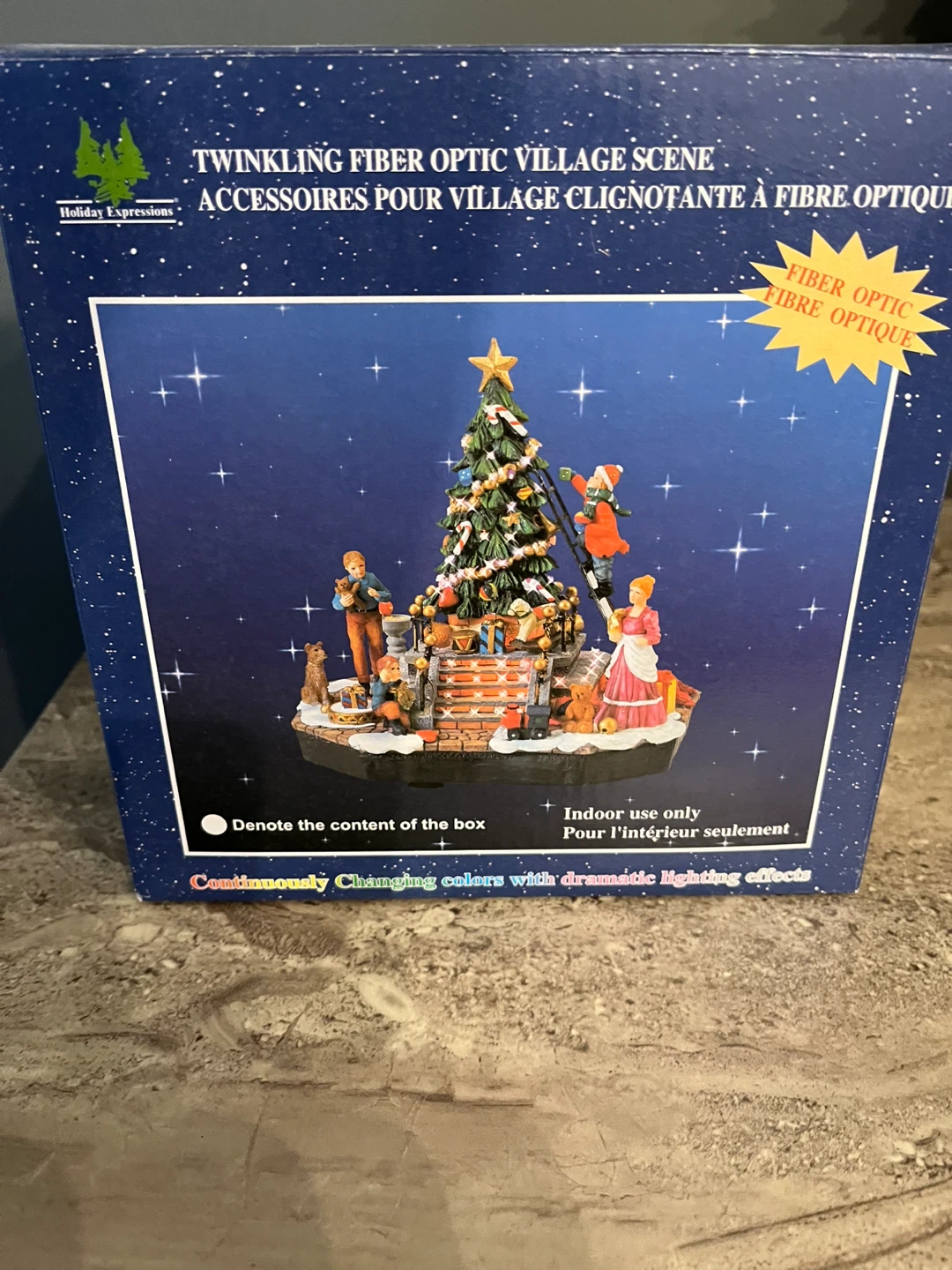 Holiday Expressions Twinkling Fiber Optic Village Scene