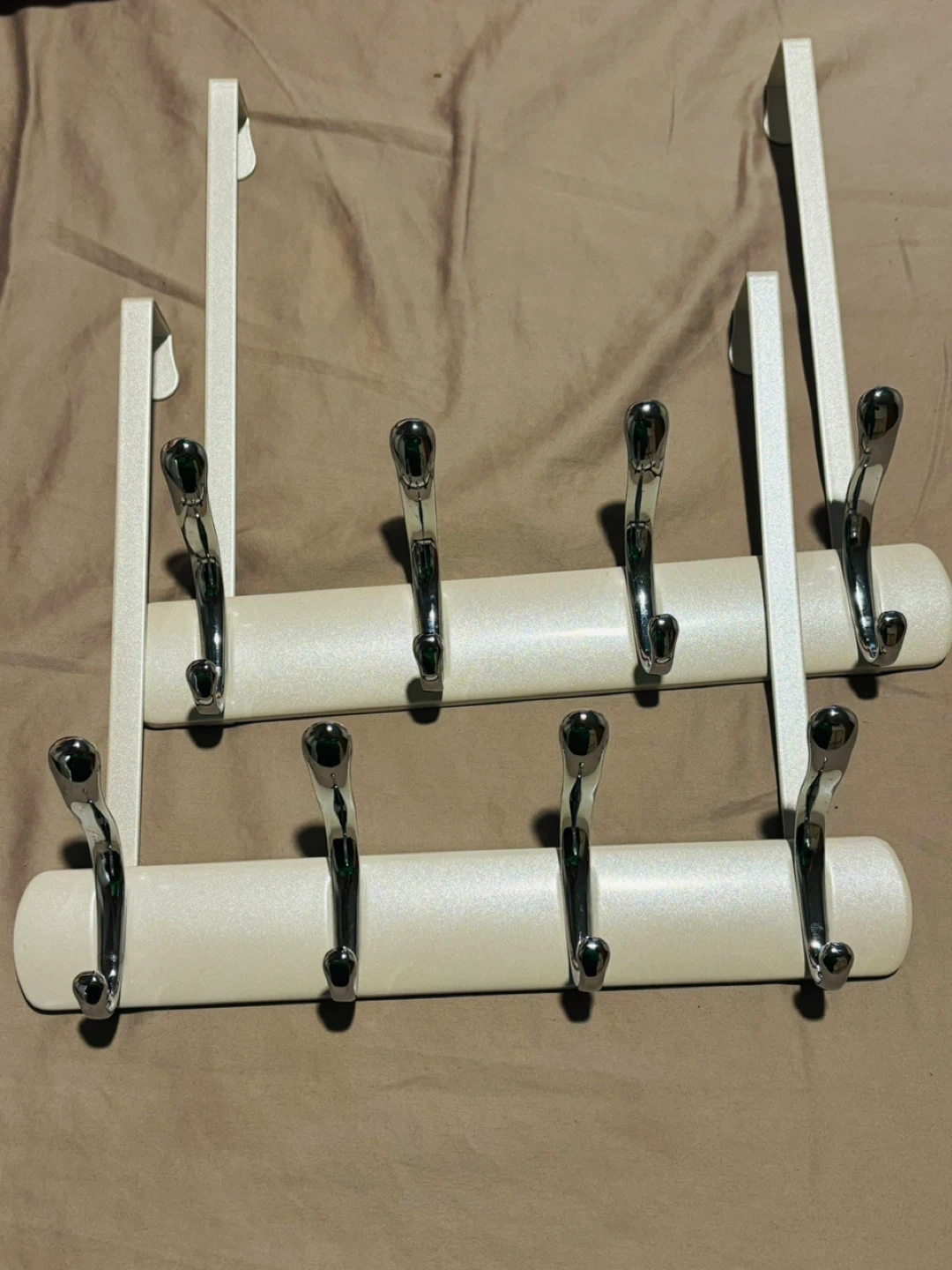 2 Over-the-Door Hook Rack - White