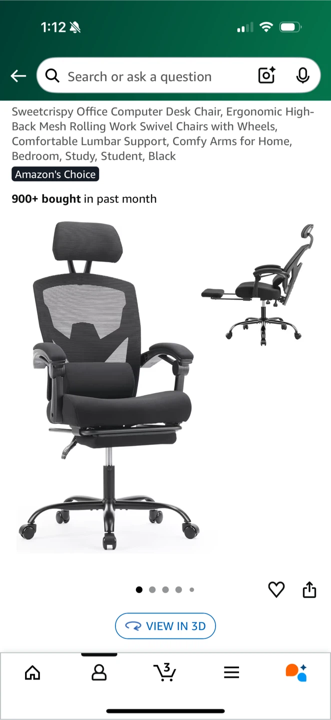 Ergonomic Office Desk Chair - Black