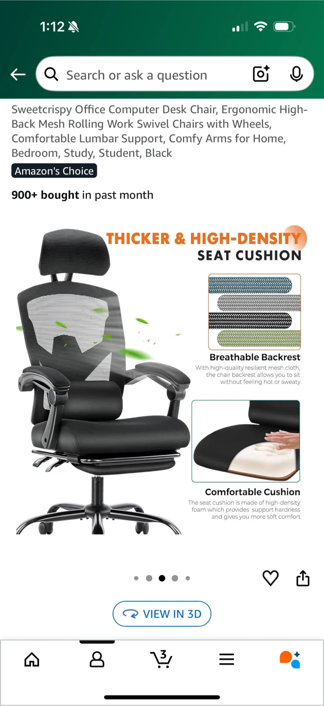 Ergonomic Office Desk Chair - Black - photo 3