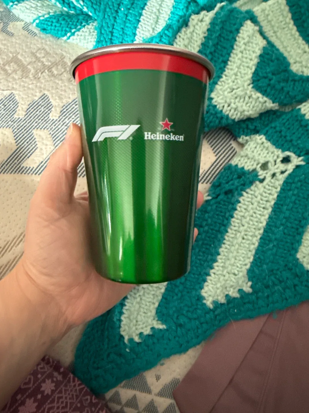 Heineken Formula 1 Green Metal Cup thumbnail