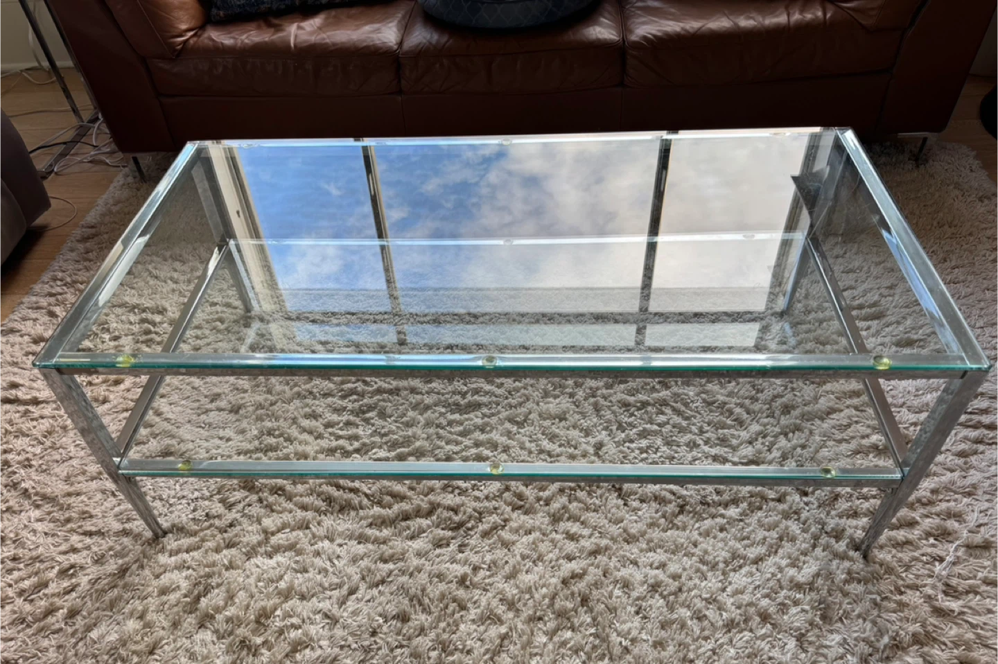 Glass and Chrome Coffee Table
