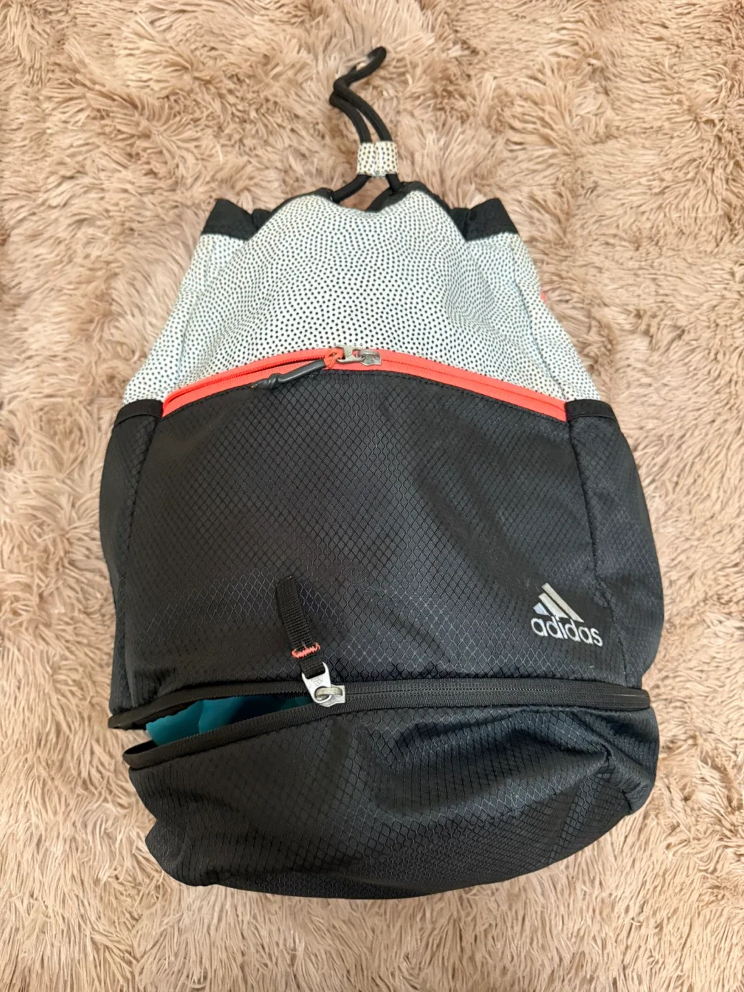 Adidas Drawstring Backpack - Black & White image indicator(3)
