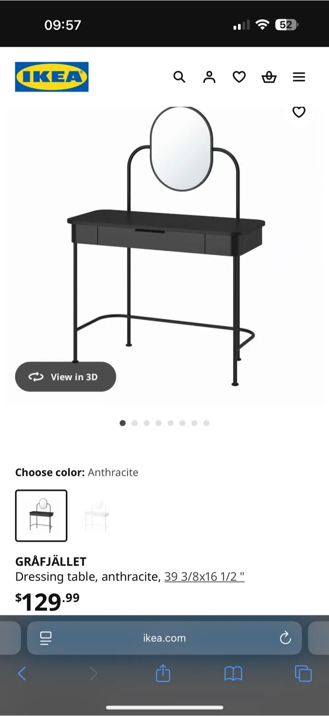 IKEA GRÄFJÄLLET Dressing Table - Black image indicator(2)