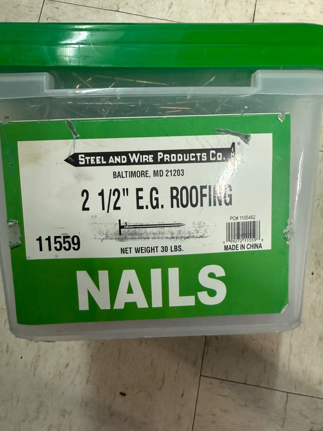 2 1/2" E.G. Roofing Nails