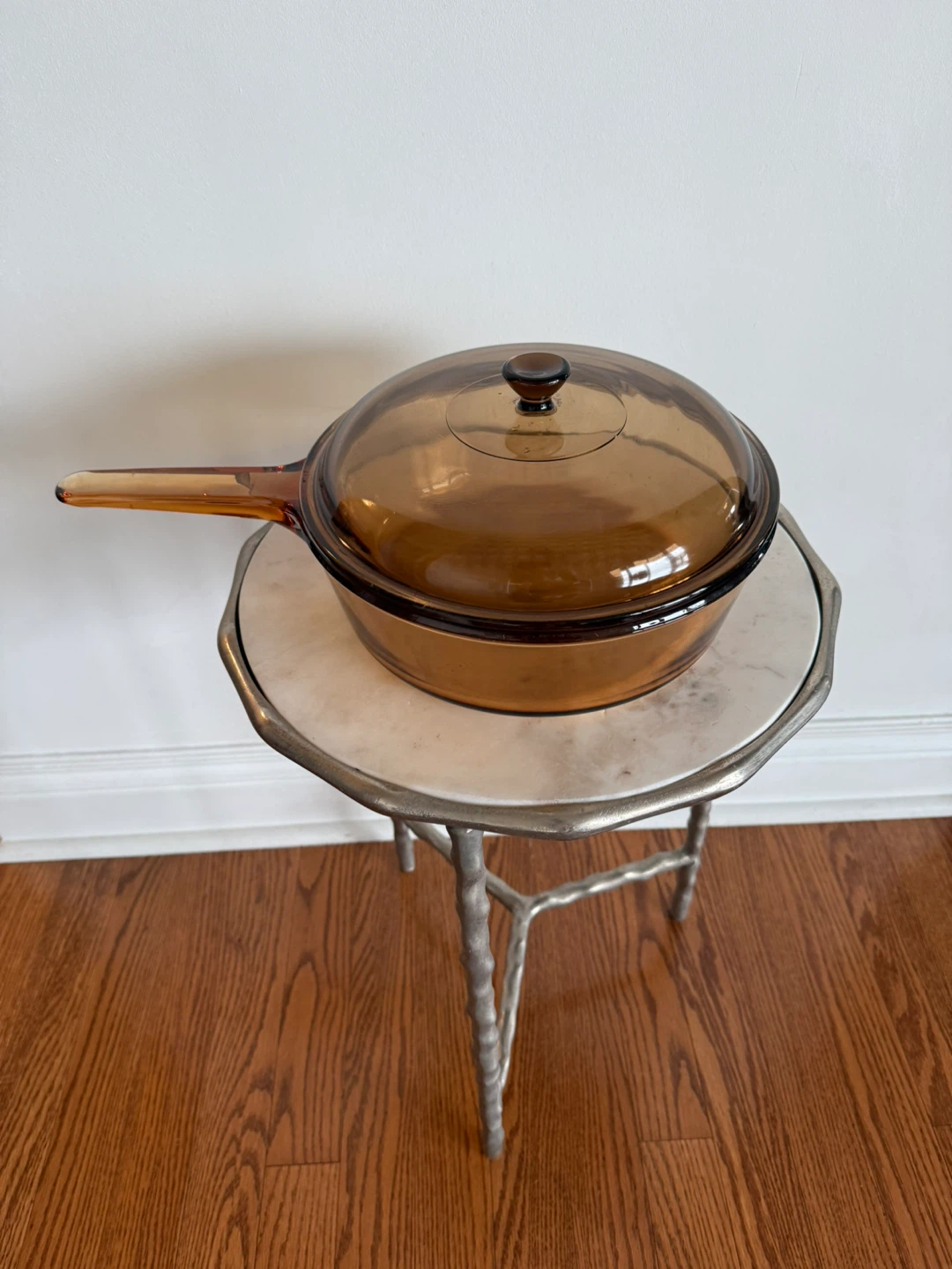 Vintage Corning Ware Vision Amber Glass Cookware with Lid