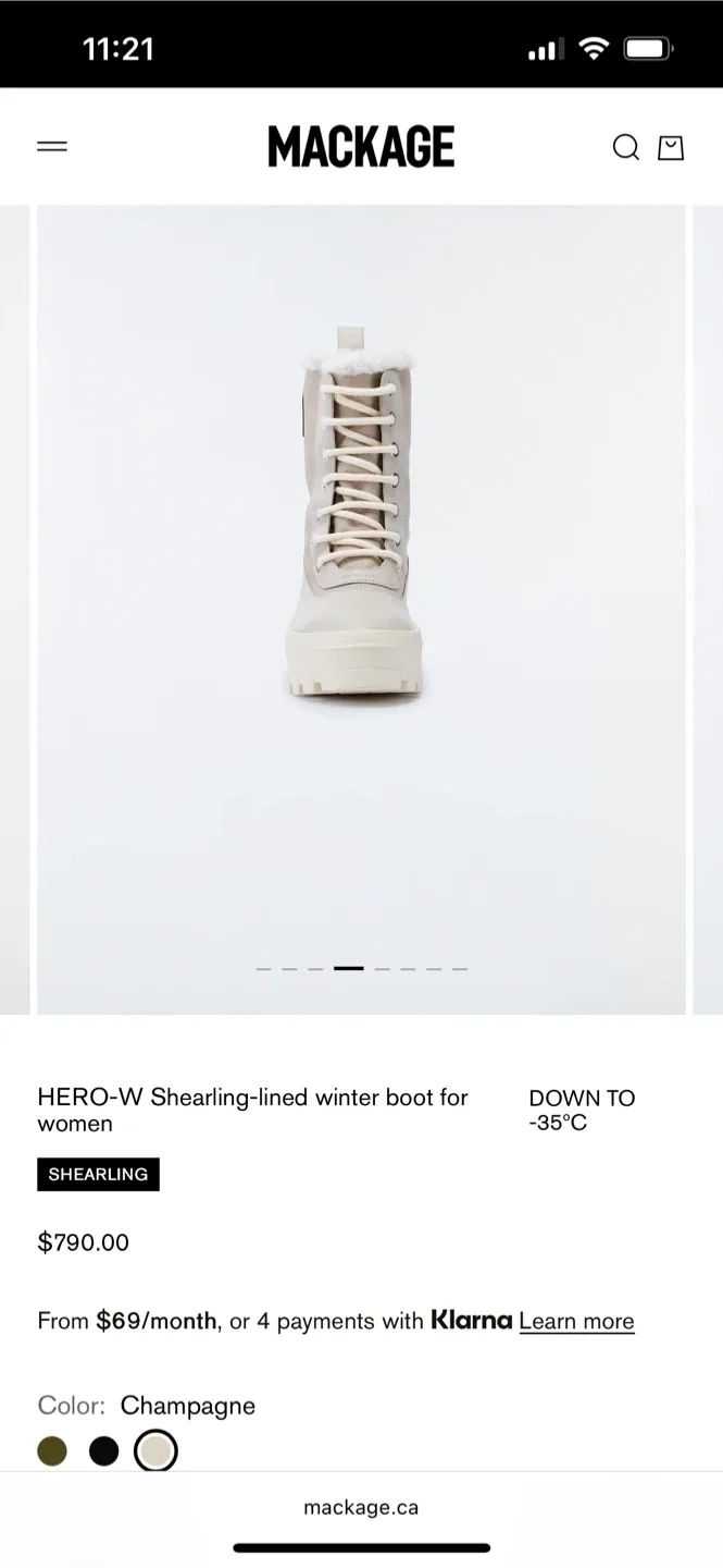 Mackage Hero-W Shearling Winter Boots - Champagne image indicator(2)