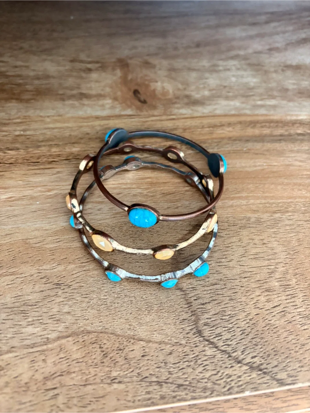 Set of 3  vintage turquoise Bracelets image indicator(5)