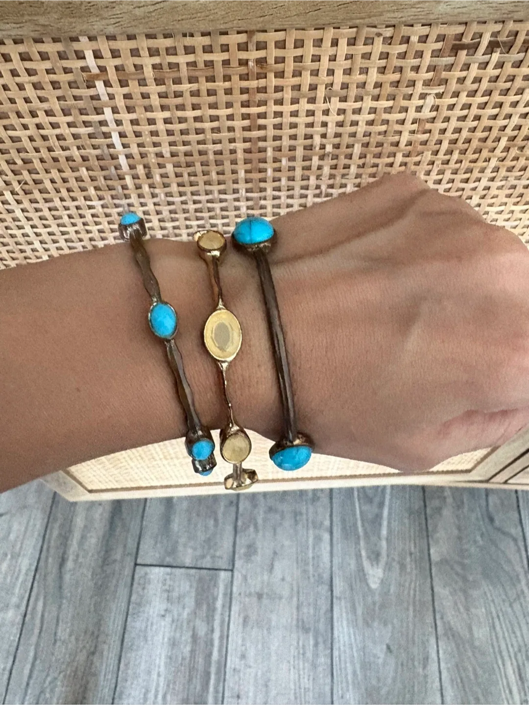 Set of 3  vintage turquoise Bracelets image indicator(3)