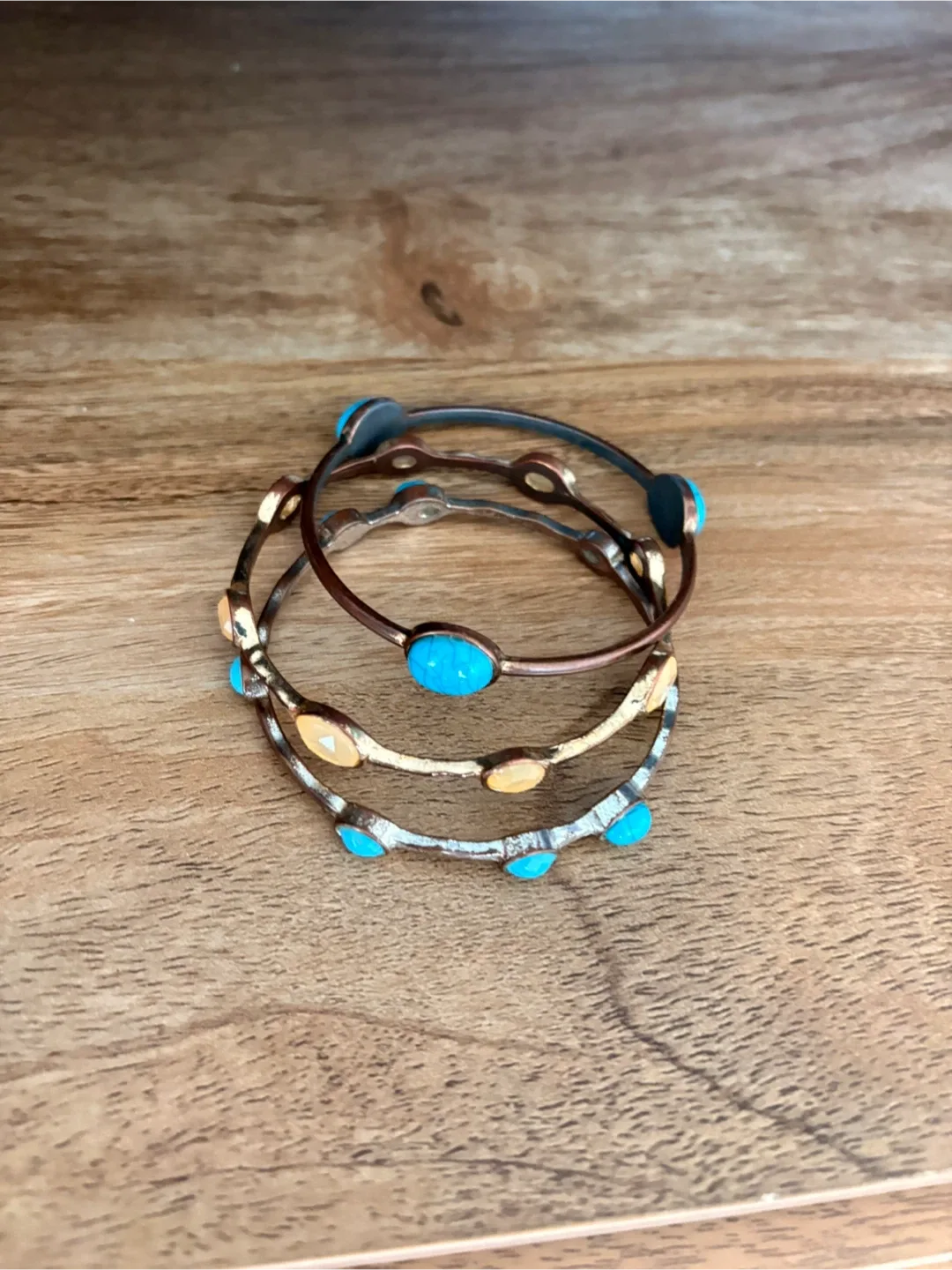 Set of 3  vintage turquoise Bracelets image indicator(2)