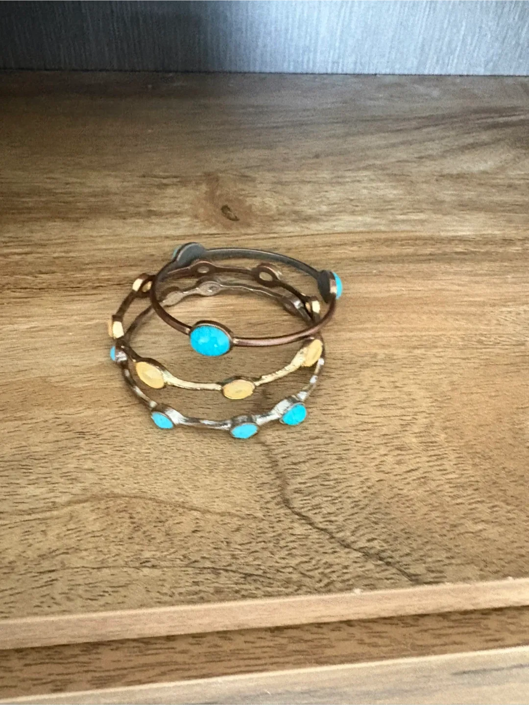 Set of 3  vintage turquoise Bracelets image indicator(4)
