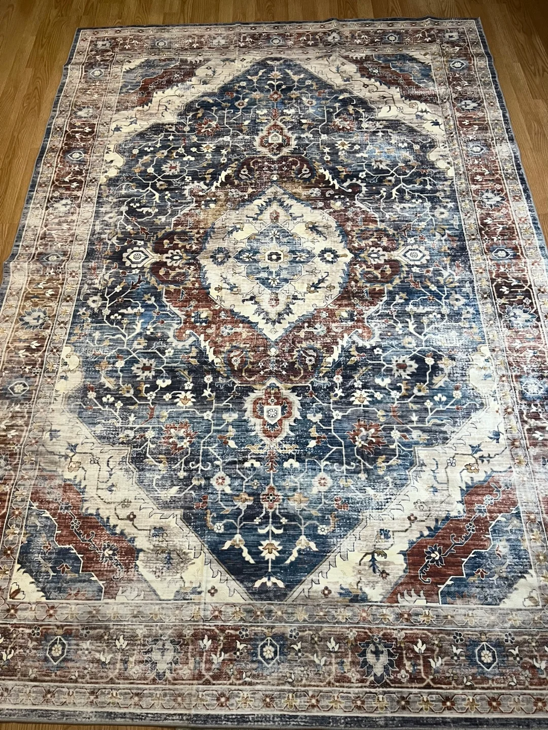 Brand New 6x9ft Brown/NavyBlue Soft Area Rug