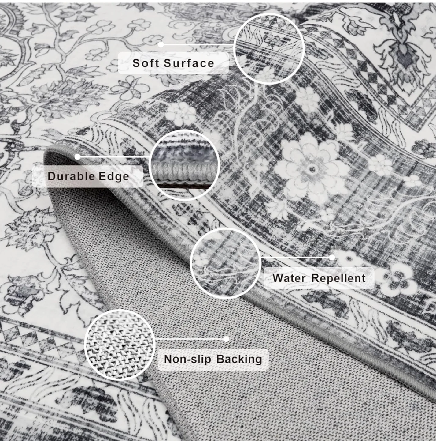 Brand New 8x10ft Grey Soft Area Rug image indicator(5)