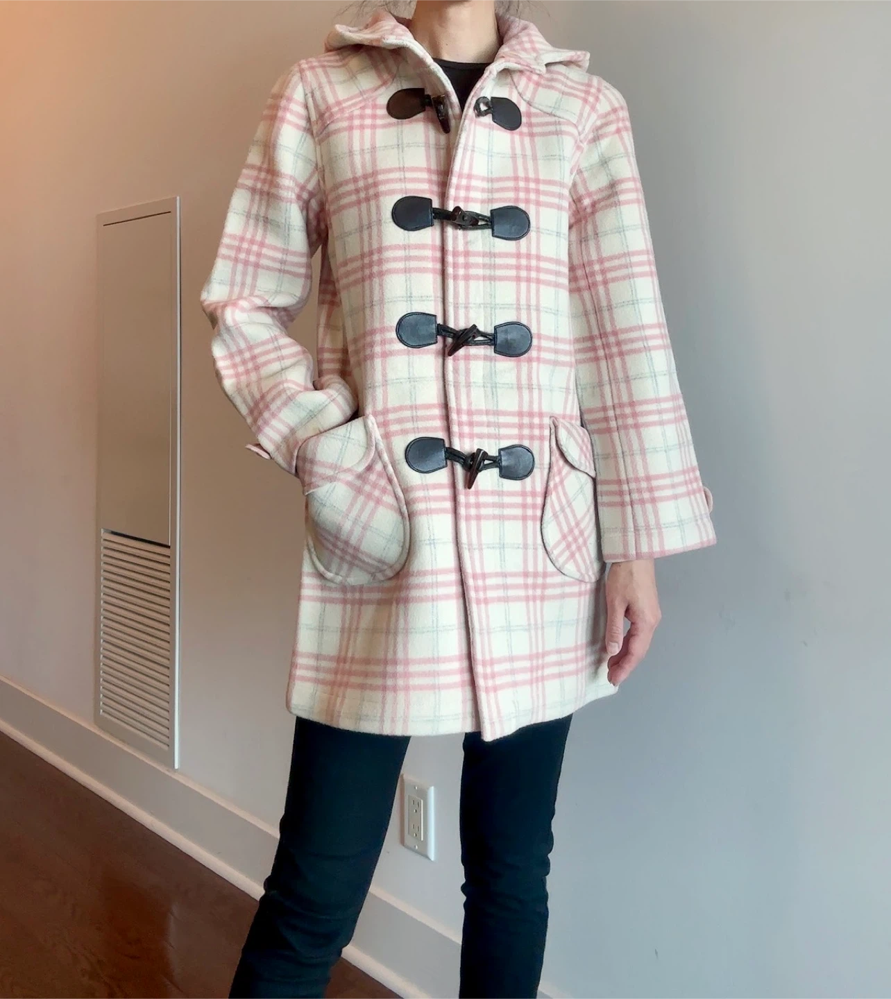 Pink Plaid Wool Coat - photo 2