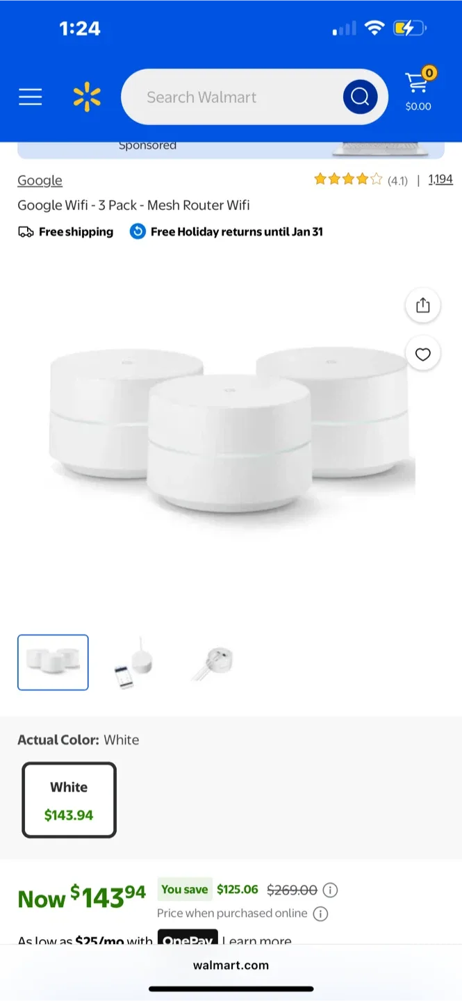 Google Wifi - 3 Pack - Mesh Router Wifi thumbnail