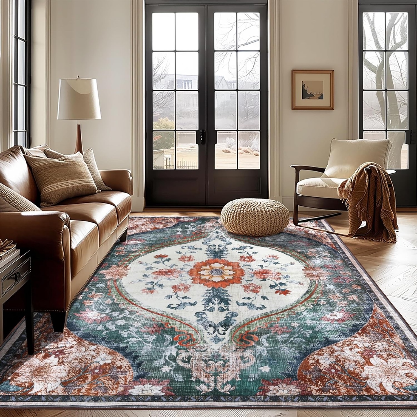 Brand New Beige/Green/Orange Soft Area Rug - photo 5