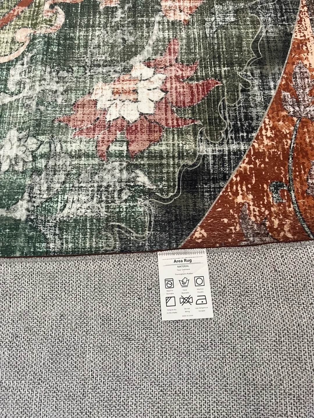 Brand New Beige/Green/Orange Soft Area Rug image indicator(3)