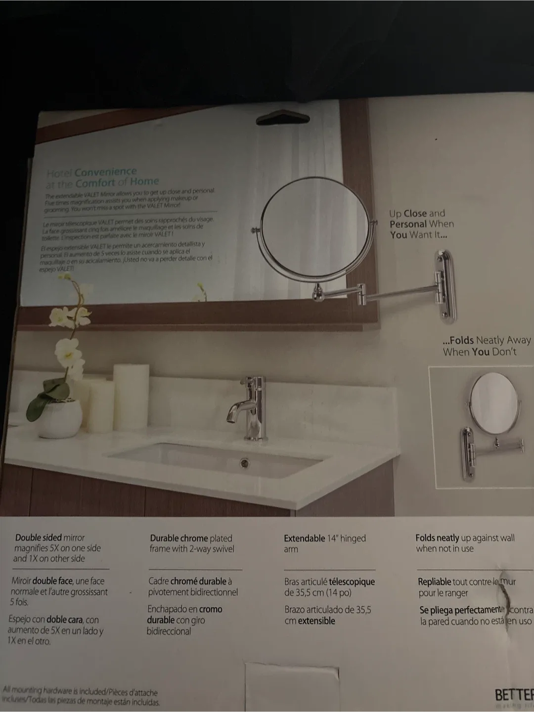 Better Living 8" Wall Valet Mirror image indicator(2)