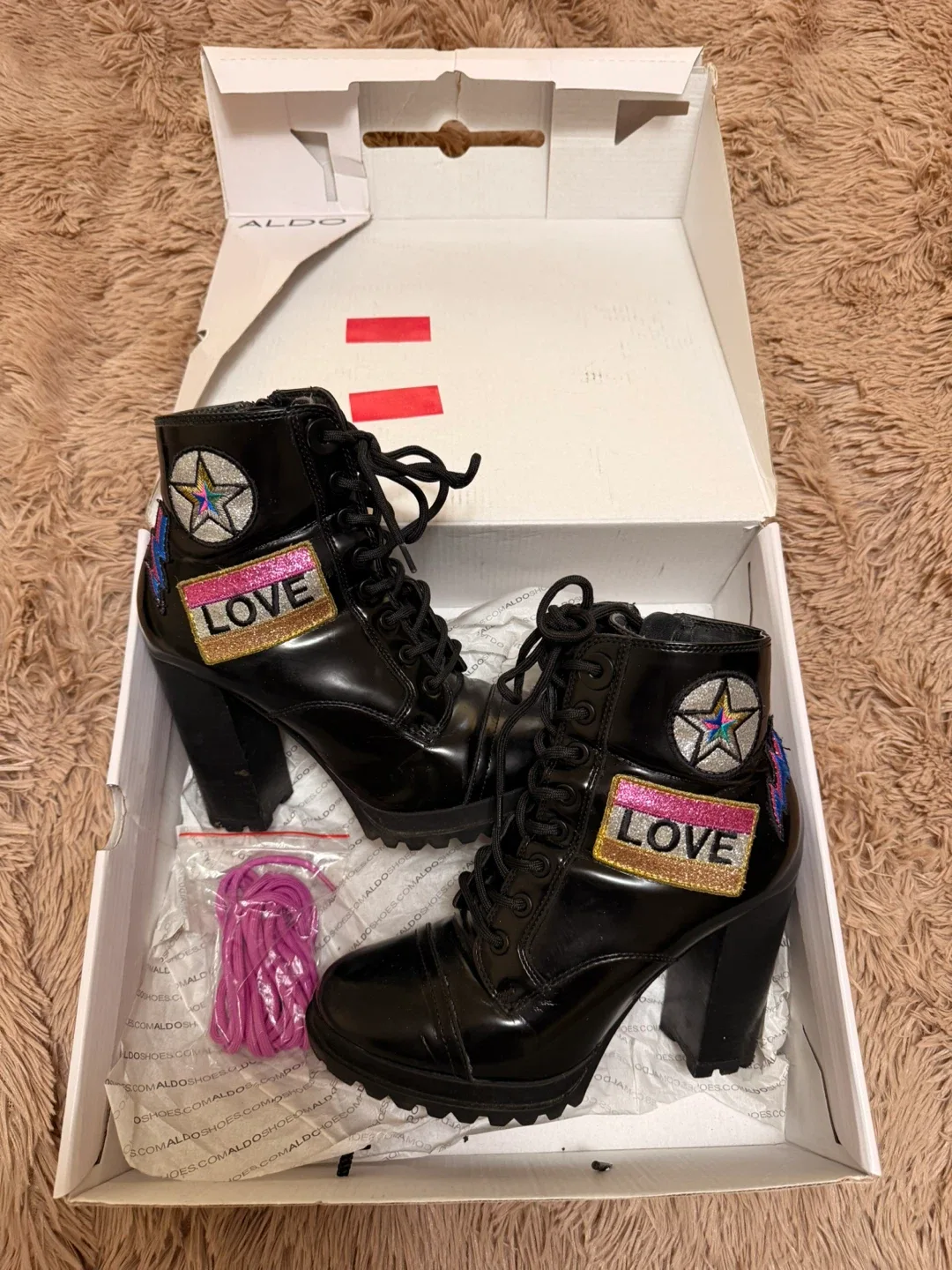 Aldo Glitterati-96 Black Boots US 7 image indicator(2)