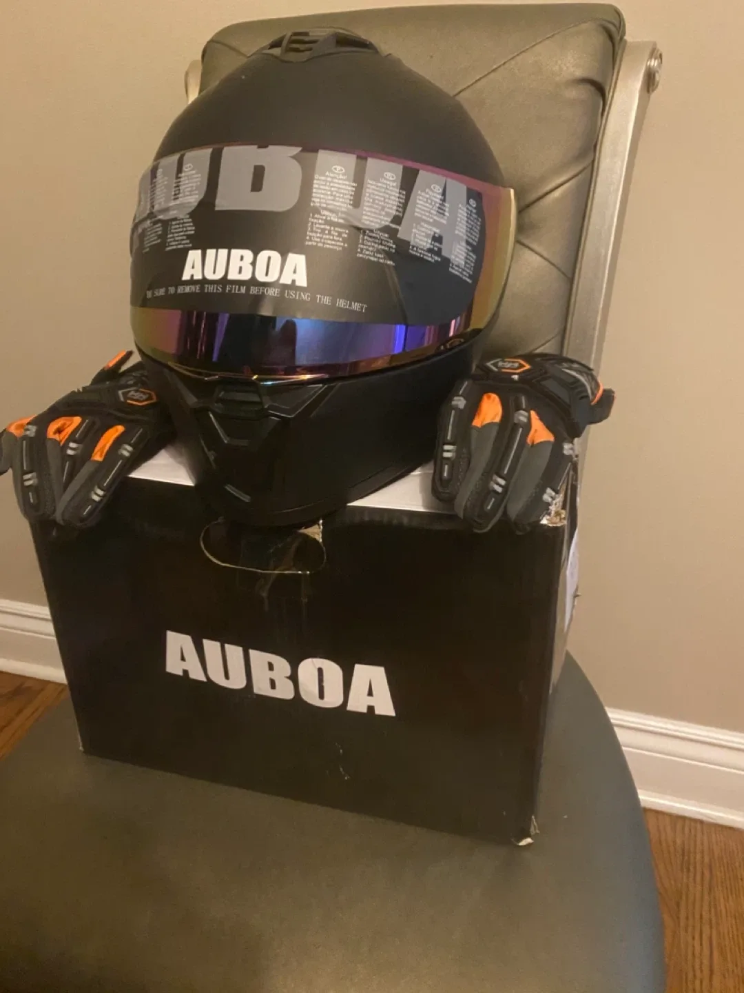 AUBOA AU-T801 Matte Black Motorcycle Helmet - Size M image indicator(3)