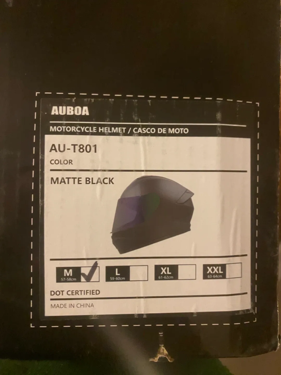 AUBOA AU-T801 Matte Black Motorcycle Helmet - Size M image indicator(5)