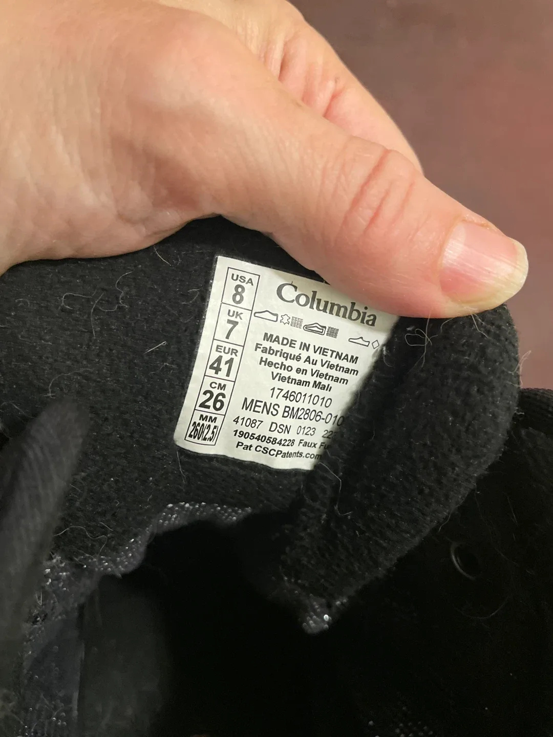 Columbia Mens Size 8 Black Winter Boots image indicator(5)