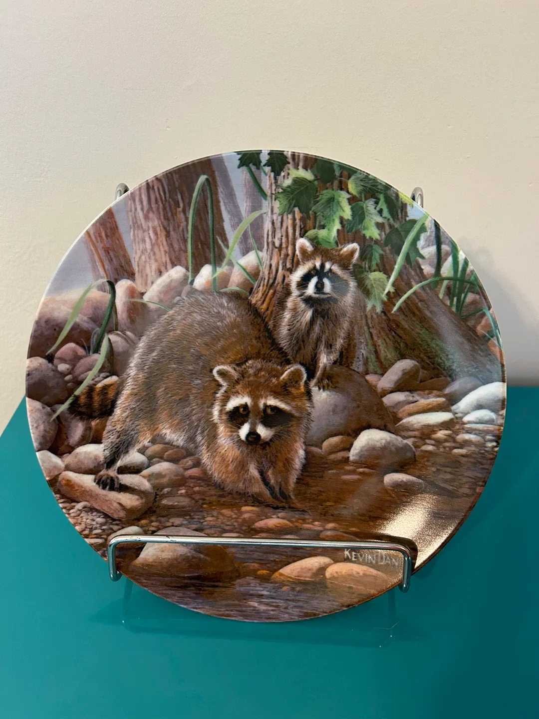 1987 E. M. Knowles “The Raccoon” Collector Plate by Kevin Daniel