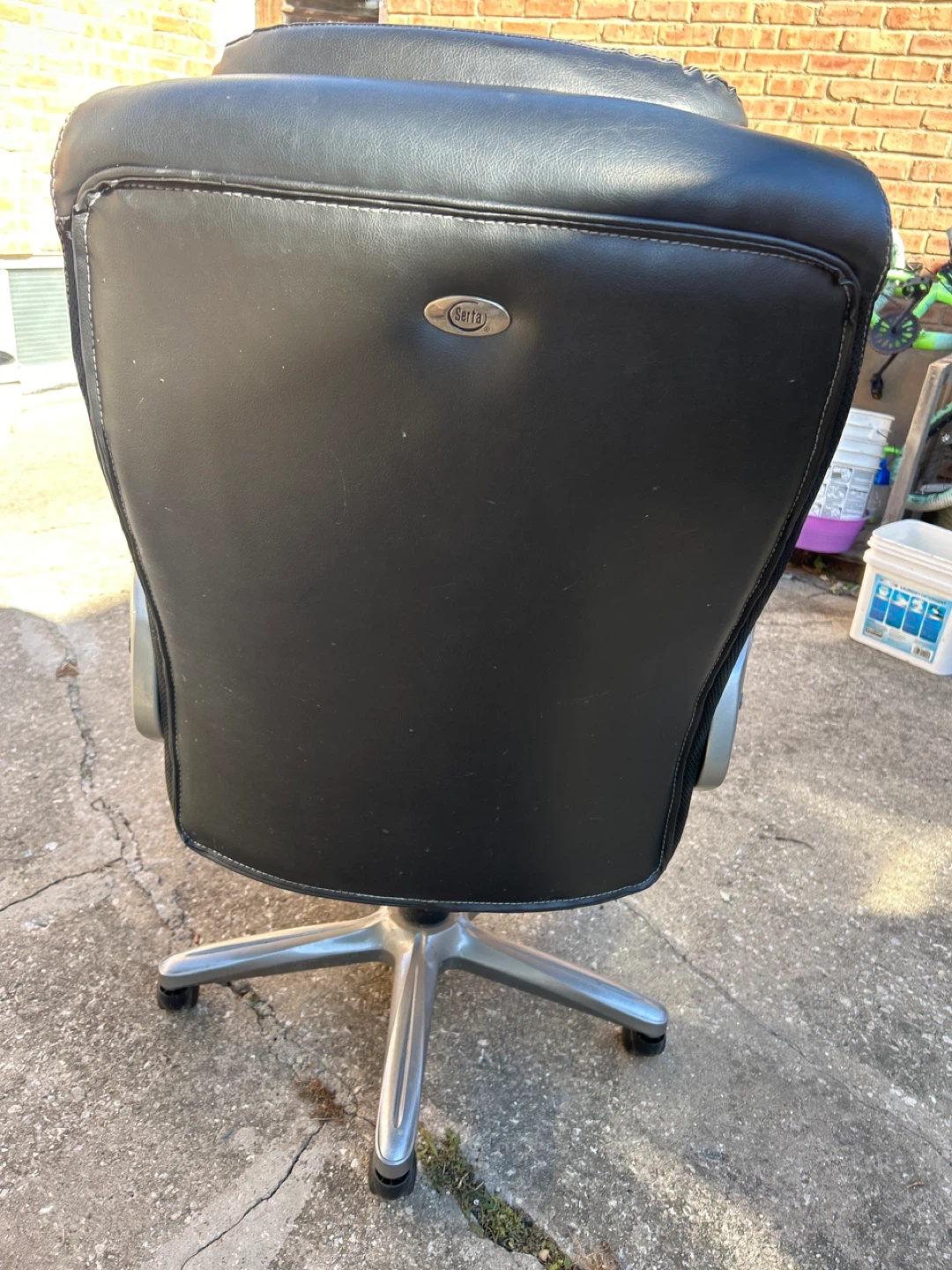 Serta Black Leather Office Chair