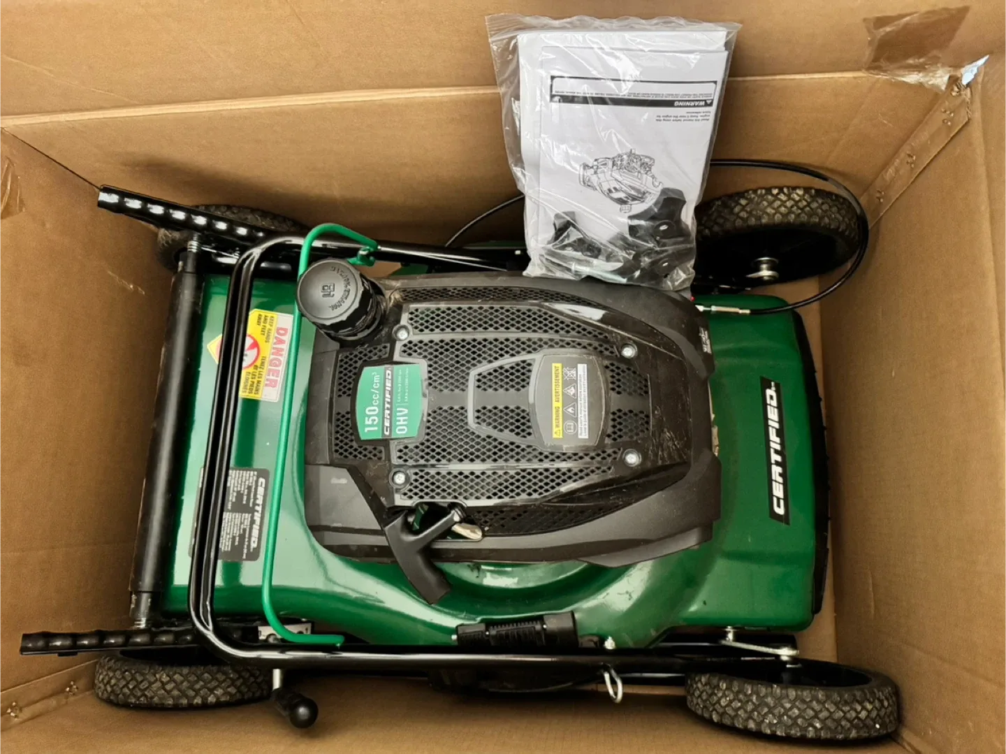 Certified 150cc Gas Lawn Mower with Bag