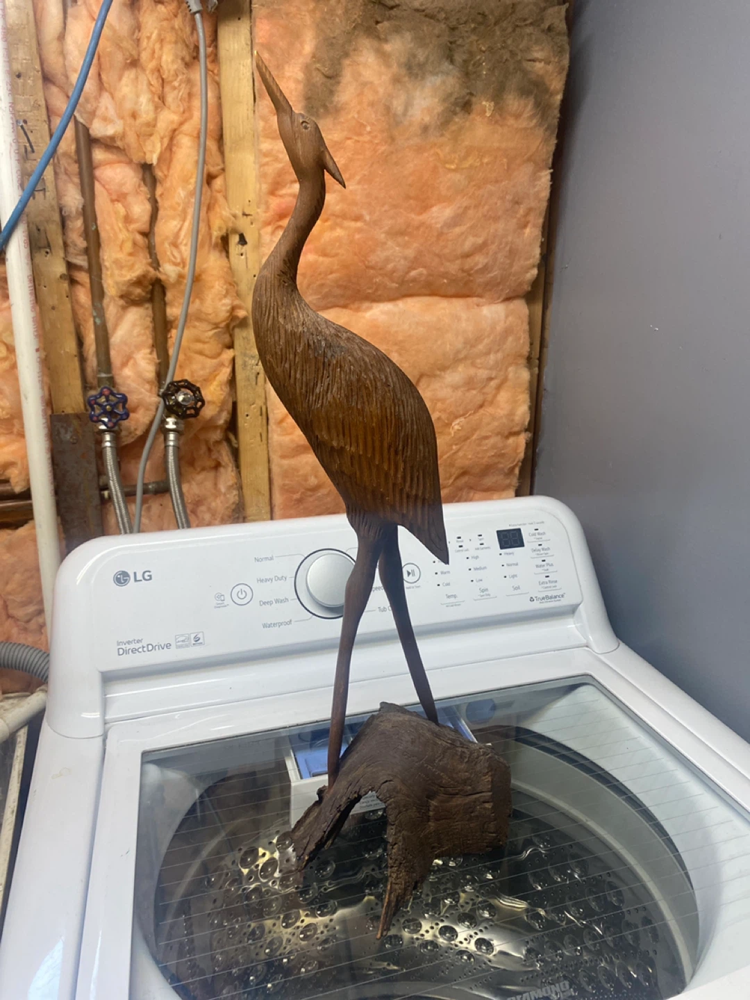 Wooden Crane Statue - photo 2
