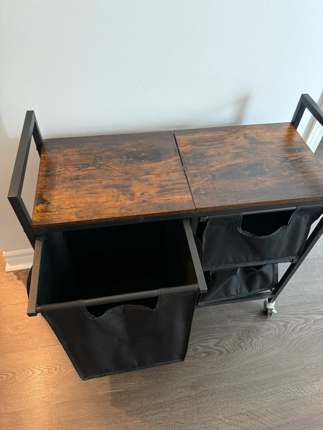 Laundry Hamper Basket 3 Section Rustic Brown image indicator(2)