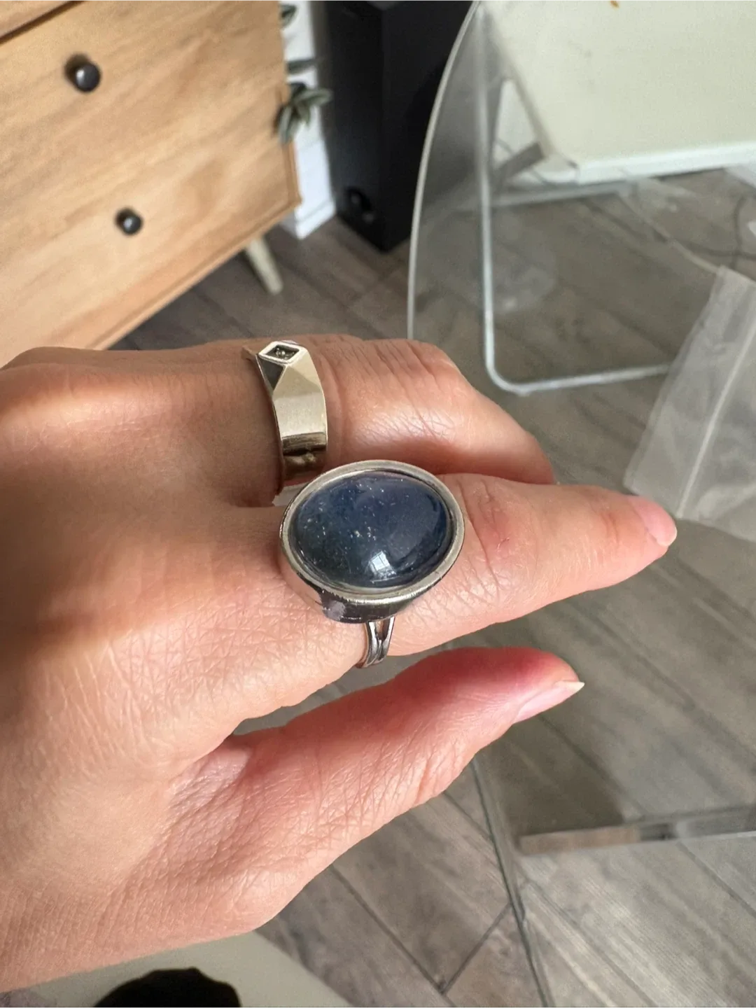 Silver Ring with Blue Stone image indicator(3)