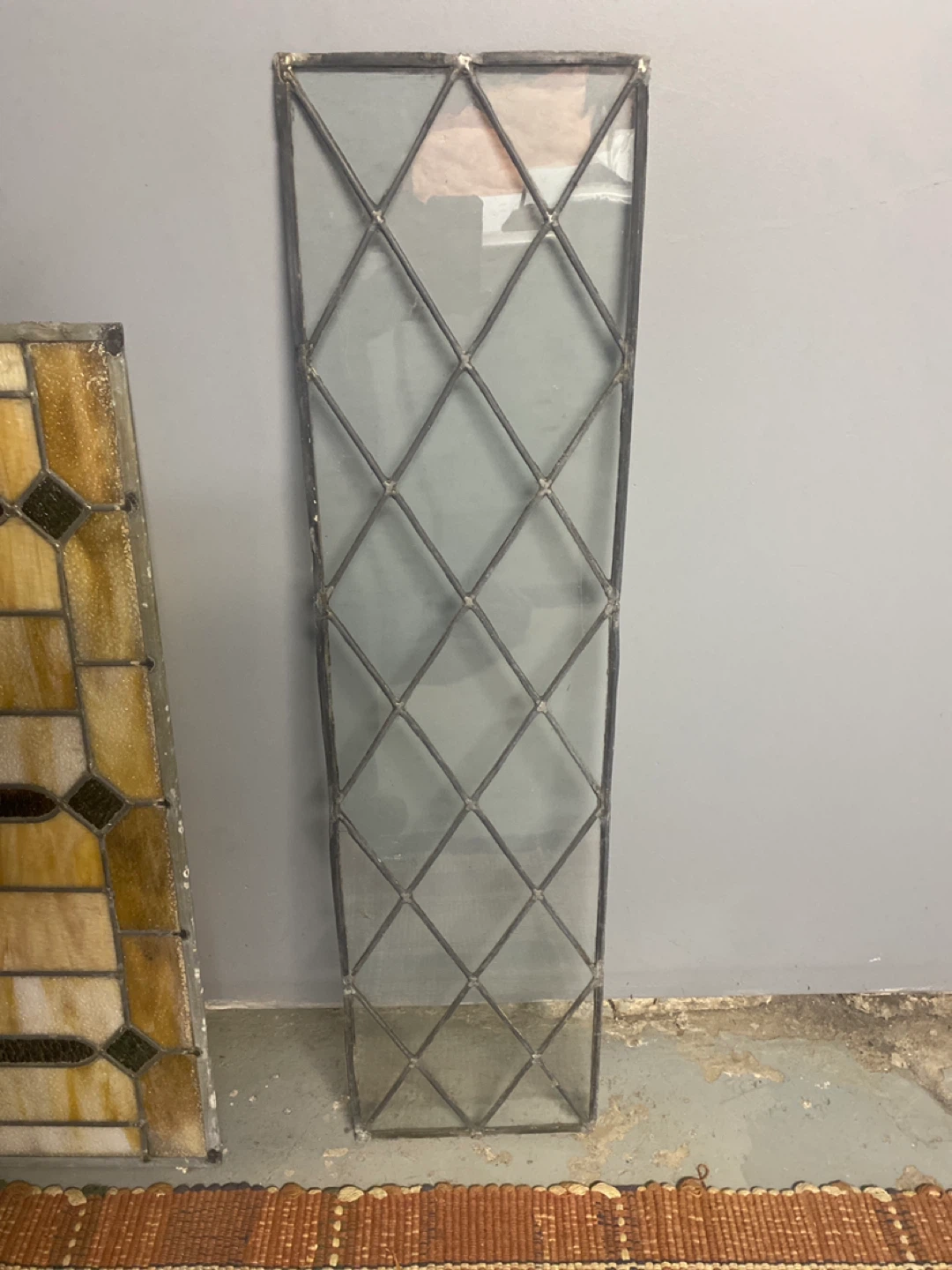 Vintage Stained Glass Window Panel