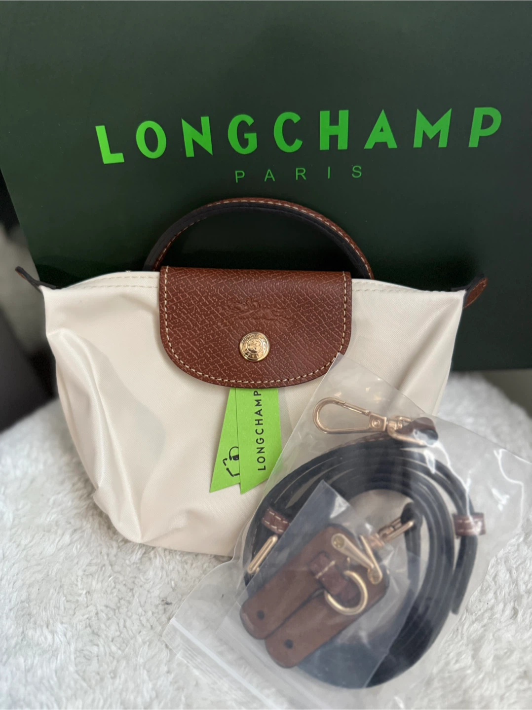 Longchamp Le Pliage Mini Top Handle Bag - Ivory