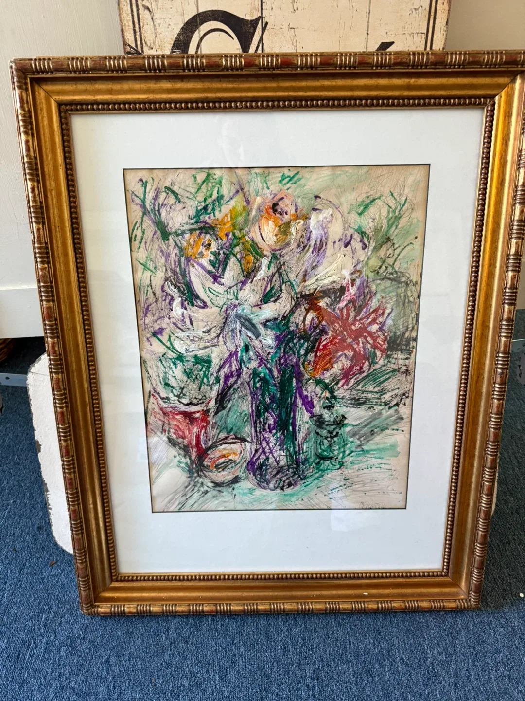 Framed Floral Abstract Art thumbnail