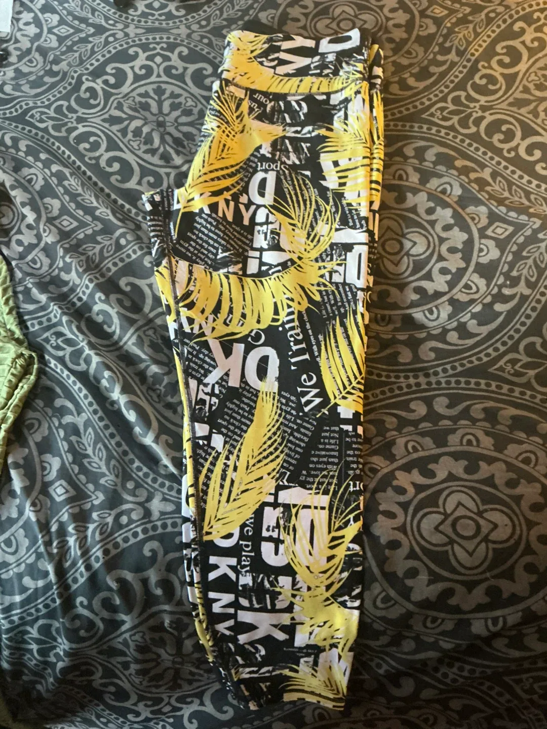 DKNY Sport Leggings - Black, Yellow, and White image indicator(6)